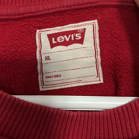 LEVI’S vintage red jersey crewneck fits unisex small - Picture 7 of 10